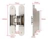 Heavy Duty Modern Stainless Steel Invisible Hinge 3D Adjustable Concealed SUS 304 Swing Gate 120KG Bathroom Door Window