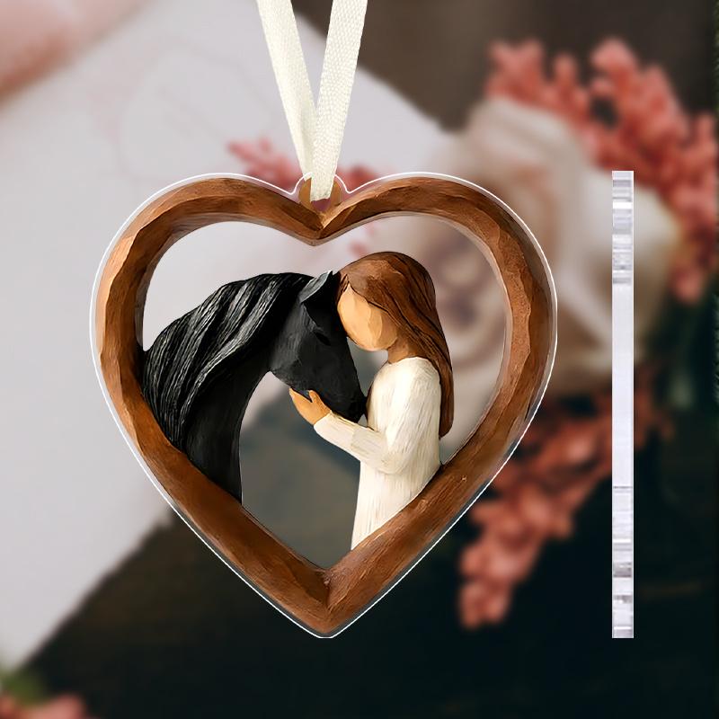 1 Pc Acrylic Horse Ornament - 2026 New Year Equestrian Theme Gift for Horse Lovers Family Friends, Home Holiday Decor