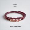 Exquisite Chinese-Style Red Garnet & Hetian Jade Bracelet with Luck Fu Character for Women