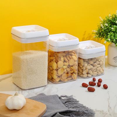 Rechteckige Trockenfutter Müsli Mehl Bohnen Luftdichte Flip Lagerung Container Halter