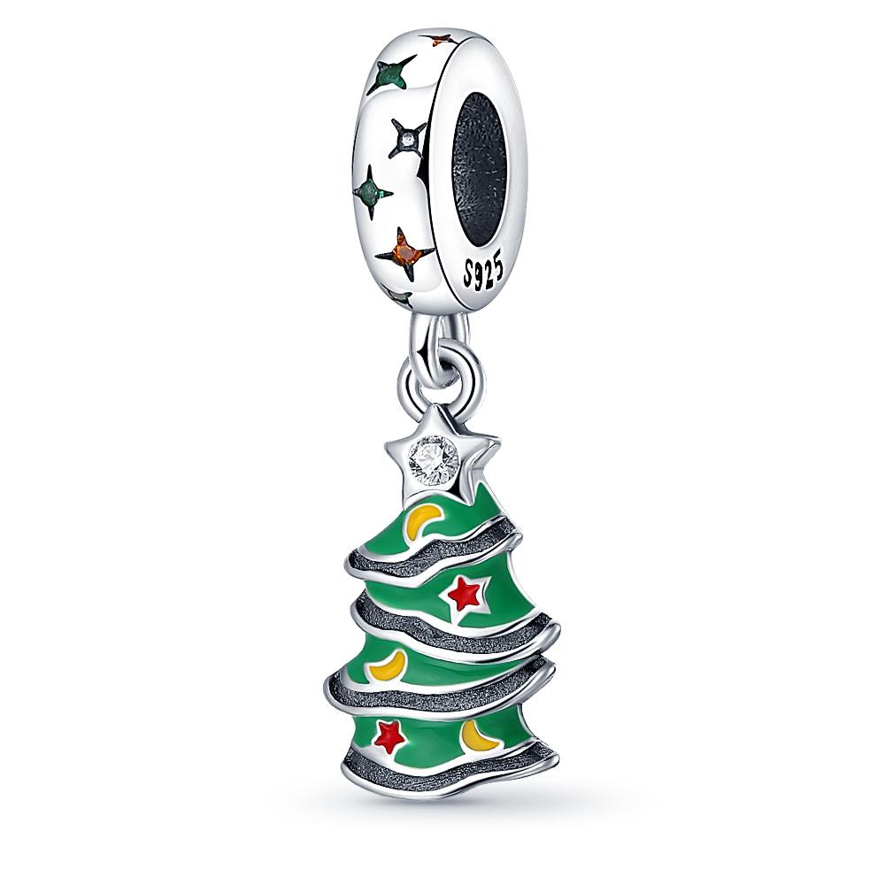 Silver-Plated Christmas Series Charms for Women, Fits Original Diy Bracelet, Bangle, DIY Beads, Birthday, Fine Jewelry Gift