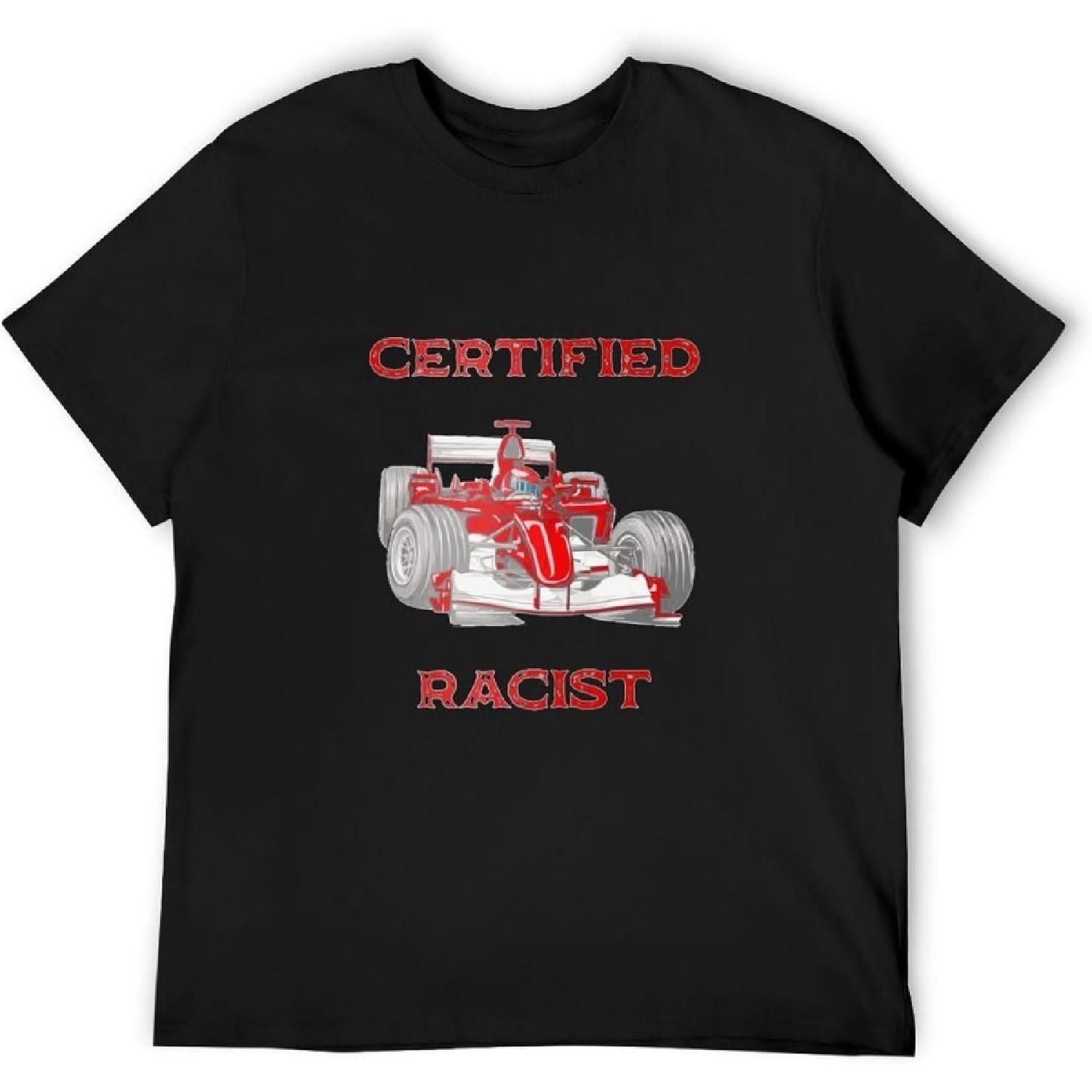 Raygun Сертифицированный Расистский Гонщик Спидстер Сертифицированный Заезд Ретро Мужская Хлопковая Футболка Черная XXXXXL разноцветный