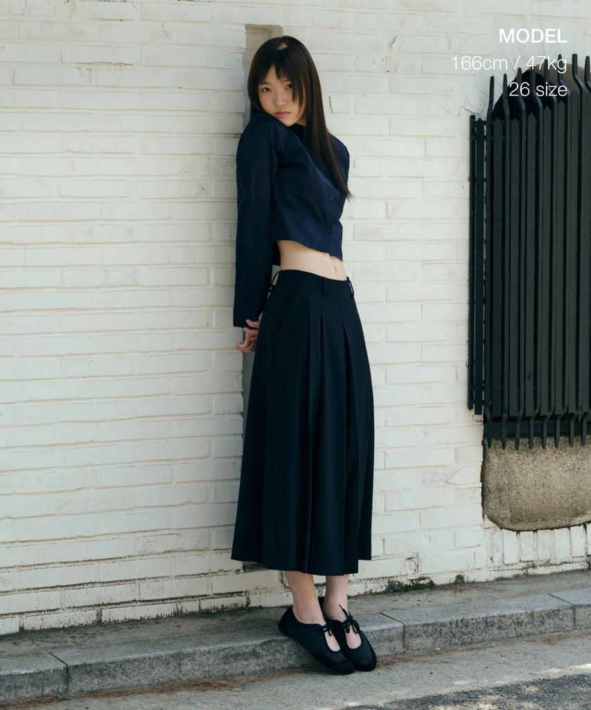 MUSINSA STANDARD WOMAN Women'S Lightweight Skirt Slacks [Navy]