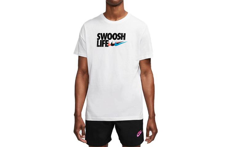 

Nike T Shirts Men s White Crew Neck Moderate Straight Fit DD9160-100 L