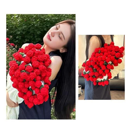 Rose Bouquet Blanket Handmade Crocheted Rose Blanket Floral Design Throw Blanket