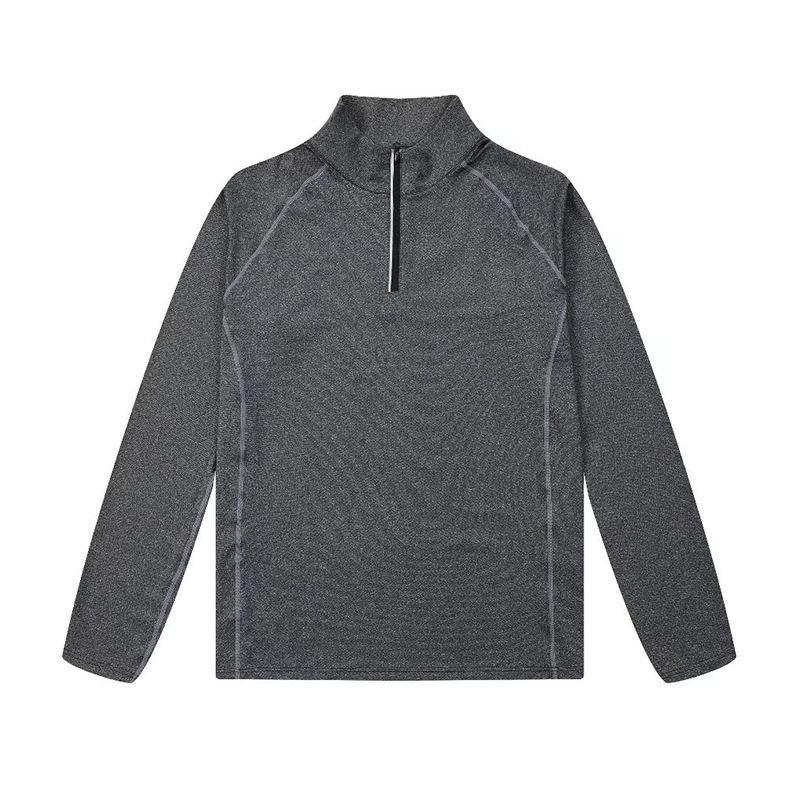 Men's Half-Zip Breathable Sweat-Absorbing Long Sleeve Sports T-Shirt for Running & Training