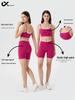 Damen Color-Block Yoga-Set: Dreiviertelhosen & BH mit dünnen Trägern