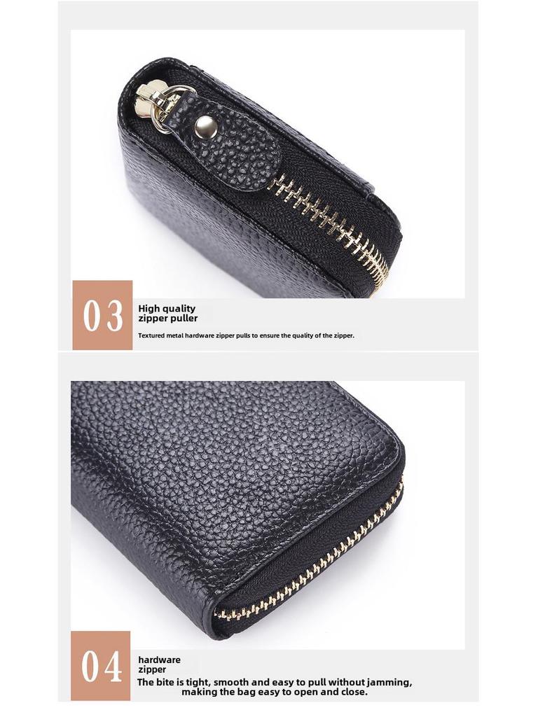 2025 Men's & Women's Cowhide Leather Accordion Card Holder & Coin Purse