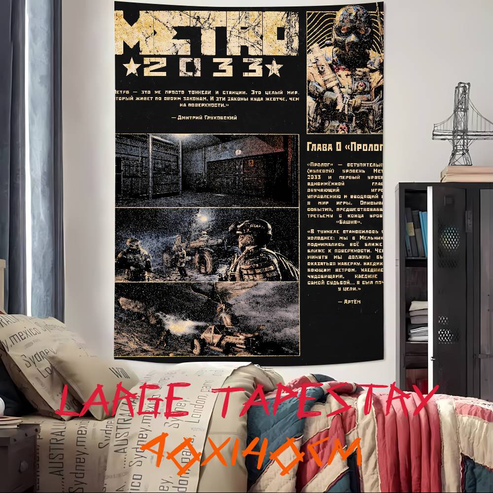 Fashion Roleplaying Adventure Gaming Cool Metro Exodus Serise Tapestry Decoration Bedroom Dormitory Background Cloth Tapestry