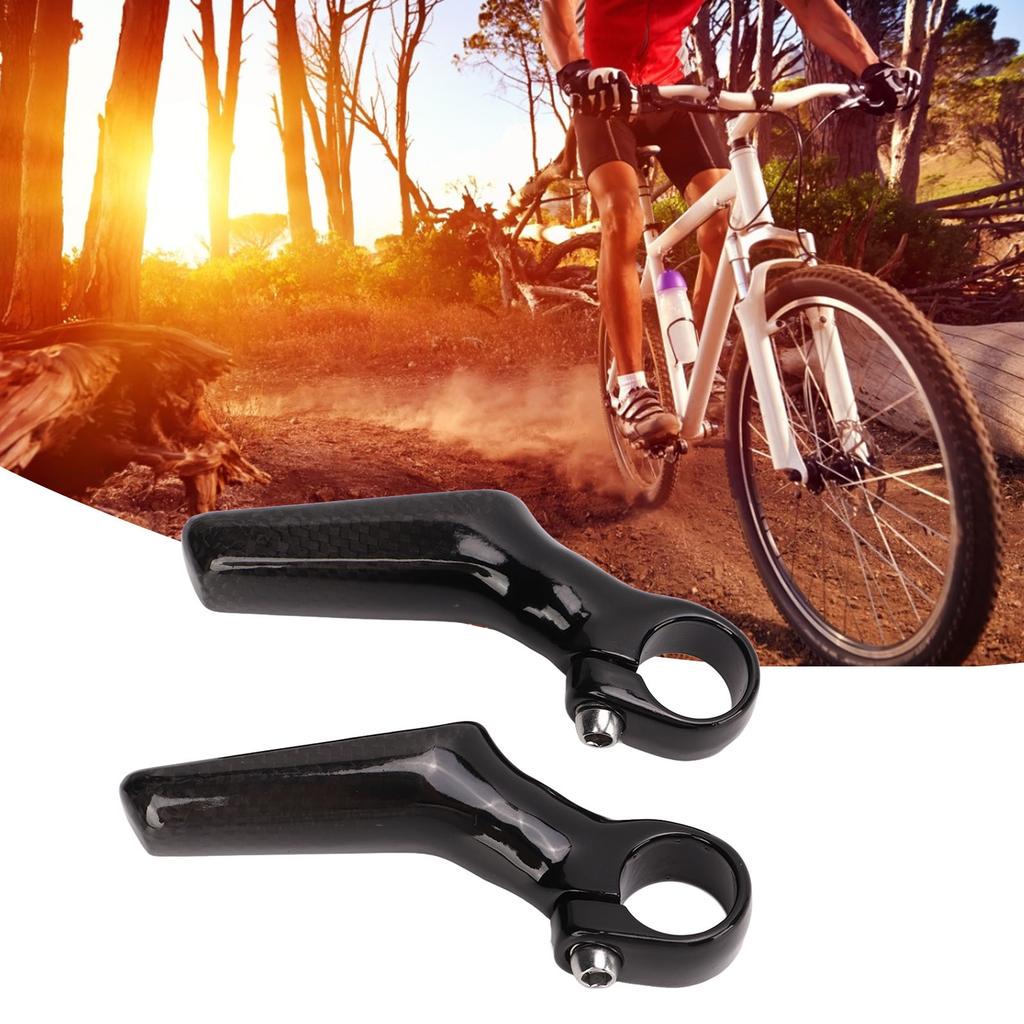 Mountain Bike Handlebars Bar Ends 1 Pair Carbon   3K L Shape Ergonomic Road Bike Bar Ends for 22.2mm Bike Handlebar