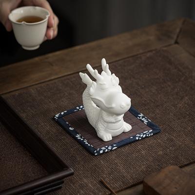 Cute Cartoon Dragon Ornaments, Tea Pet, Auspicious Cute Pets, Home Decoration, Ceramic Crafts Gifts, New