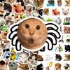 100Pcs Funny Cat Meme Stickers Cute Kitten Expression Decals Waterproof For Notebook Journal Decor LanLanStickersWorld Store