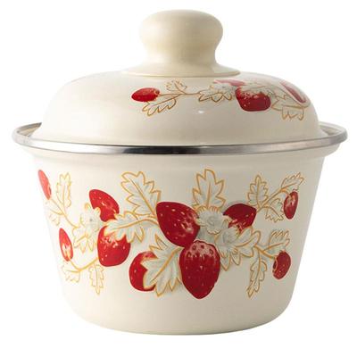1 szt. Vintage emaliowana umywalka Retro emaliowana miska waza garnek z pokrywką organizer do kuchni Cocina gadżet Conjuntos
