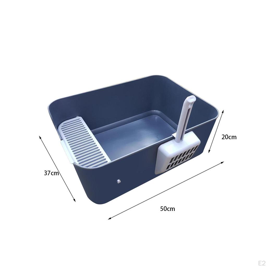 Open Top Cat Litter Tray with High Sided Sturdy Heighten for Small Large Cats Splashproof Toilet