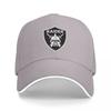 RAIDER Logo Baseball Cap Black Mesh Adjustable Hat with Shield Emblem and Viking Design for Unisex and Women