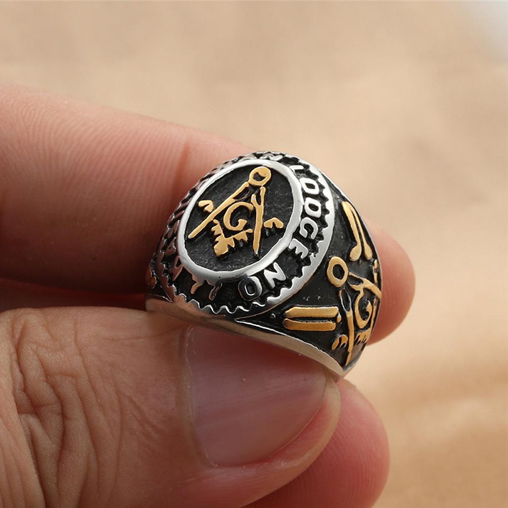Vintage 316L Stainless Steel Masonic Letter Ring for Men Women Free Mason Masonic G Ring Fashion Vintage Jewelry Gift Wholesale