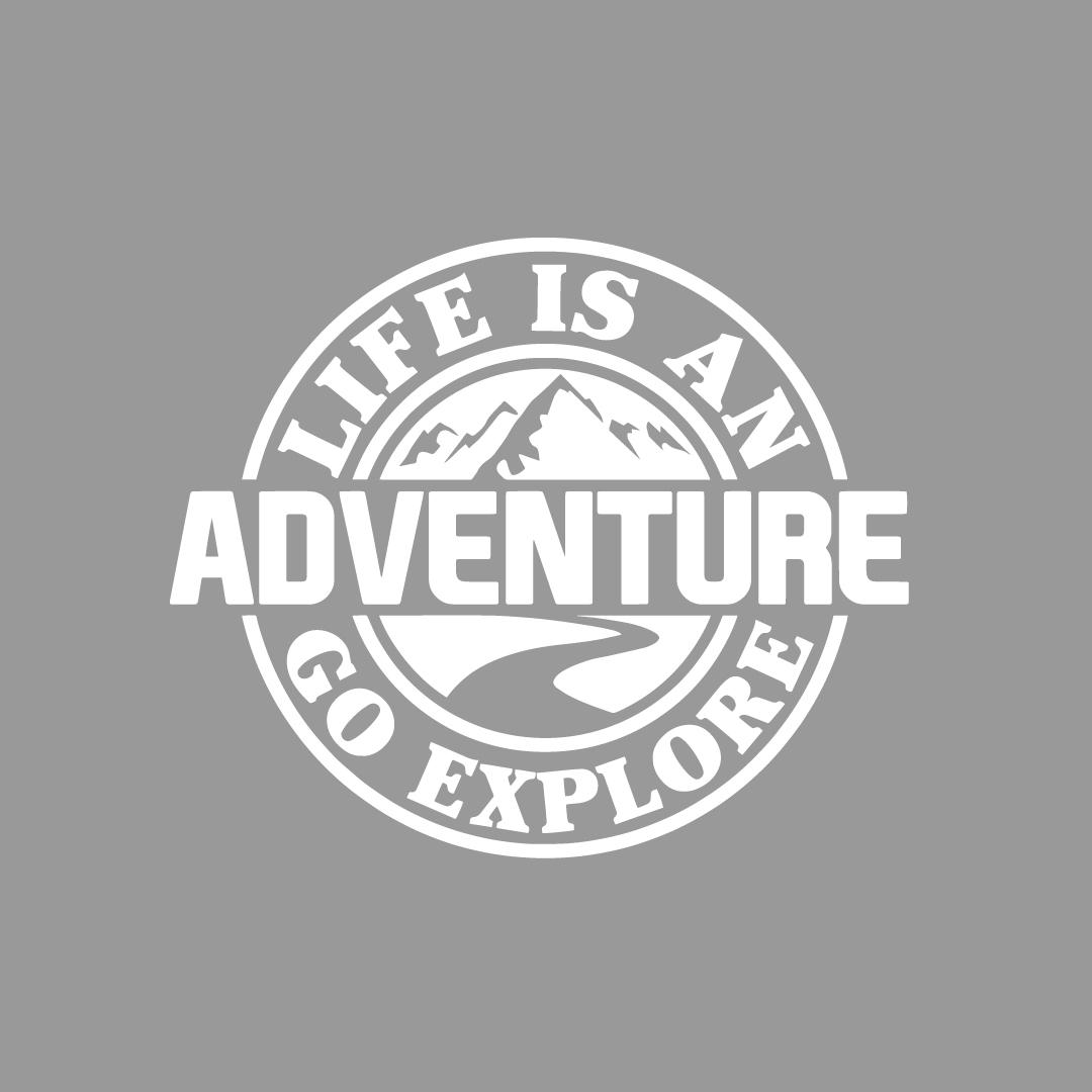 Life Is An Adventure Car window glass sticker camping RV off-road adventure motorcycle personalized latte art decorative sticker S белый