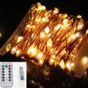 LED Silver Wire String Lights USB Holiday Fairy Lamp Copper Wire New Year Christmas Indoor Decoration With Remote Control