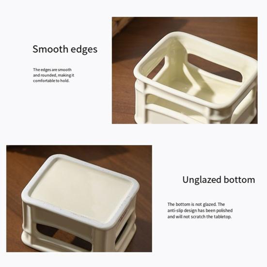 Creative Snack Bowl Mini Basket-Shaped Dish for Fruit Fries Multi-Purpose Small Ceramic