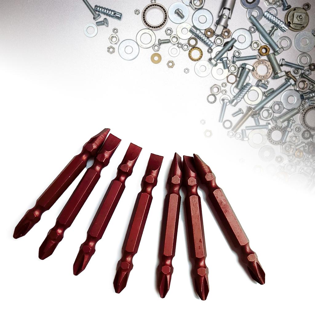 10-Pack Double Head Magnetic Screwdriver Bits High-Quality S2 Steel Construction Cross & Slotted Bits for Durability