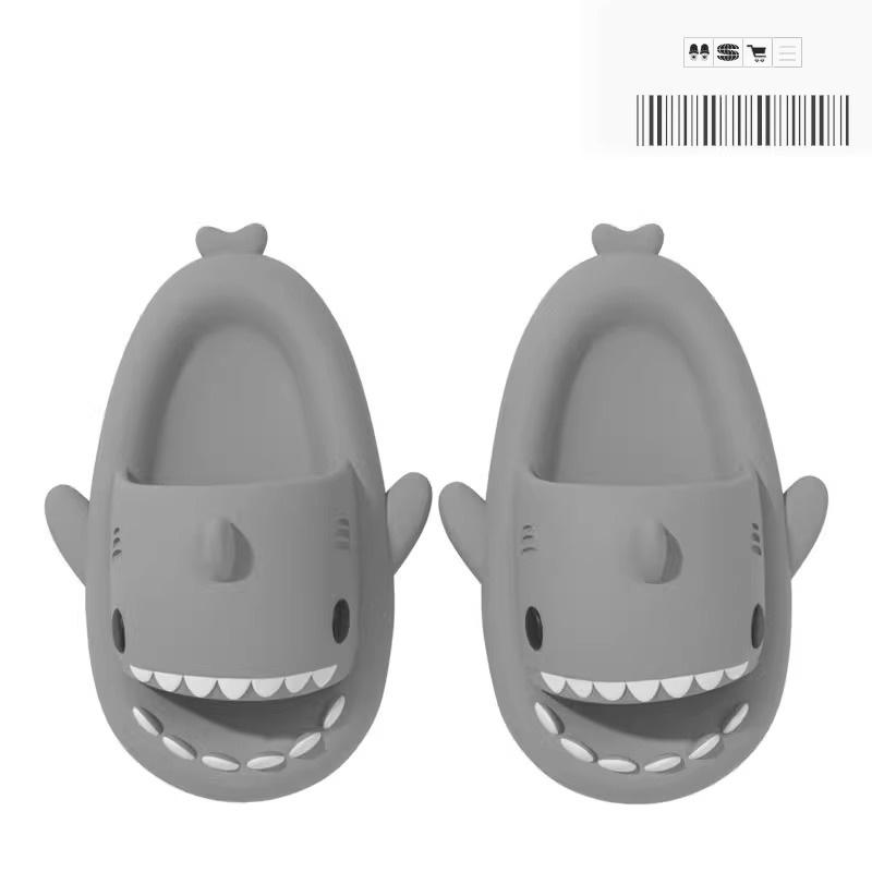 4cm Thick Sole Shark Slippers: Fun Cartoon EVA Slippers for Women, Men & Kids - Unique Stepping Sensation