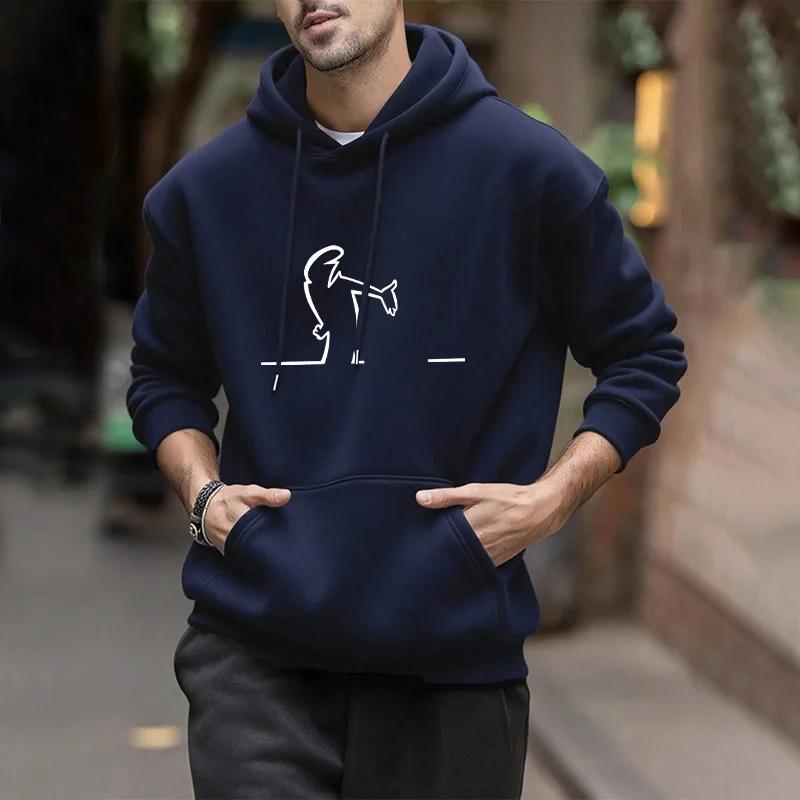 Mens Fall/Winter Hoodie 2025 Warm Pullover Casual Sweatshirt Outdoor Fashion High Quality Hooded Home New Men's Clothing