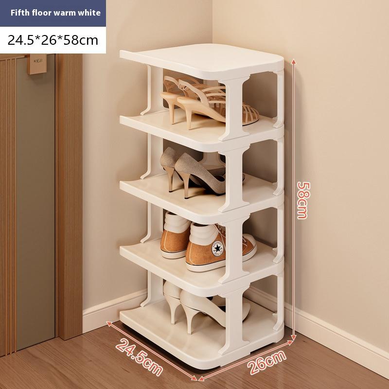 A Multi-layer Plastic Shoe Rack with Large Storage Capacity, Designed for Use In Homes and Dormitories
