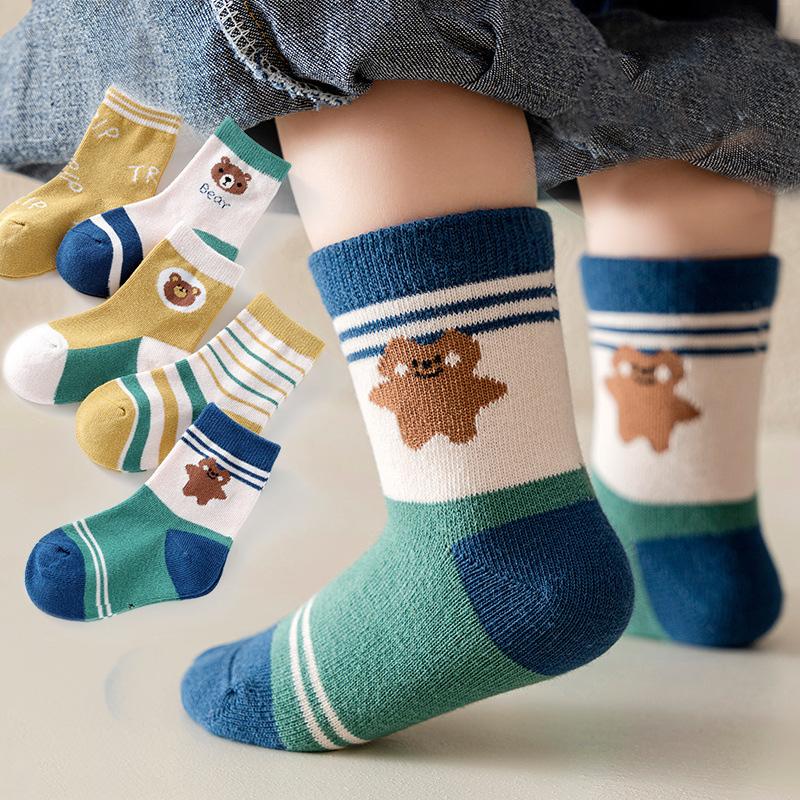 

5 пар детских носков-гольфов с мультяшным рисунком для мальчиков и девочек 1-12 лет, весна-осень L(5-8 years)