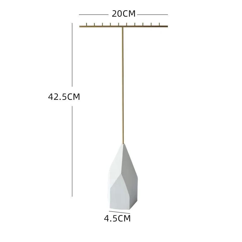 Présentoir à bijoux, plâtre blanc en forme de T, plateau pour bagues et boucles d'oreilles contenant des bijoux, présentoir à bijoux, accessoires photo