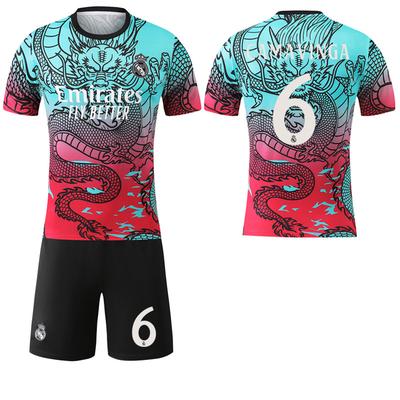 2025-26 Real Madrid neues Farbverlauf Drachenmuster Spezialausgabe #9 Mbappé #7 Vinícius Fußballtrikots