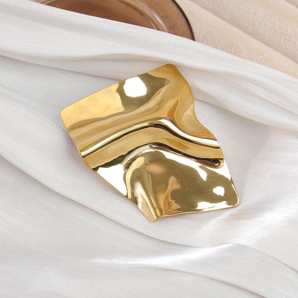 European & American Geometric Irregular Metal Brooch - Versatile Stainless Steel Design with Unique Personality