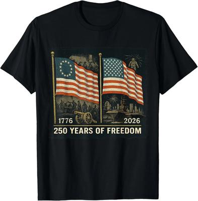 Betsy Ross Flag 250 Years of Freedom 1776-2026 Gift Unisex T-Shirt