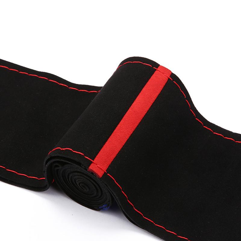 Fur Steering Wheel Cover For Car Universal 38cm Braided Car Steering Wheel Protection Cover Leather Anti Slip Interior