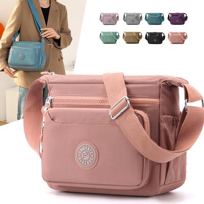 Women's Bag Mom Shoulder Messenger Cloth Bag Multi-compartment Nylon Cloth Anti-splashing Women's Shoulder Small Square Bag