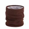 Double-layer Velvet Thickened Warm Neck Cover, Solid Color Wool Single-circle Knitted Scarf, Autumn and Winter Versatile Scarf for Men and Women
