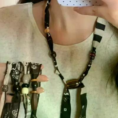 Łańcuszek do szalika Naszyjnik Łańcuszek na obojczyk Naszyjnik z drewnianymi koralikami Akcesoria do biżuterii Styl etniczny Boho Choker Damski