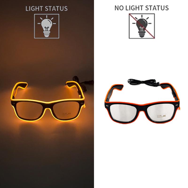 Festival Glowing Glasses With Lights Birthday Luminous LED Party Glasses Bar Club Props Fluorescent Neon Glasses Supplies
