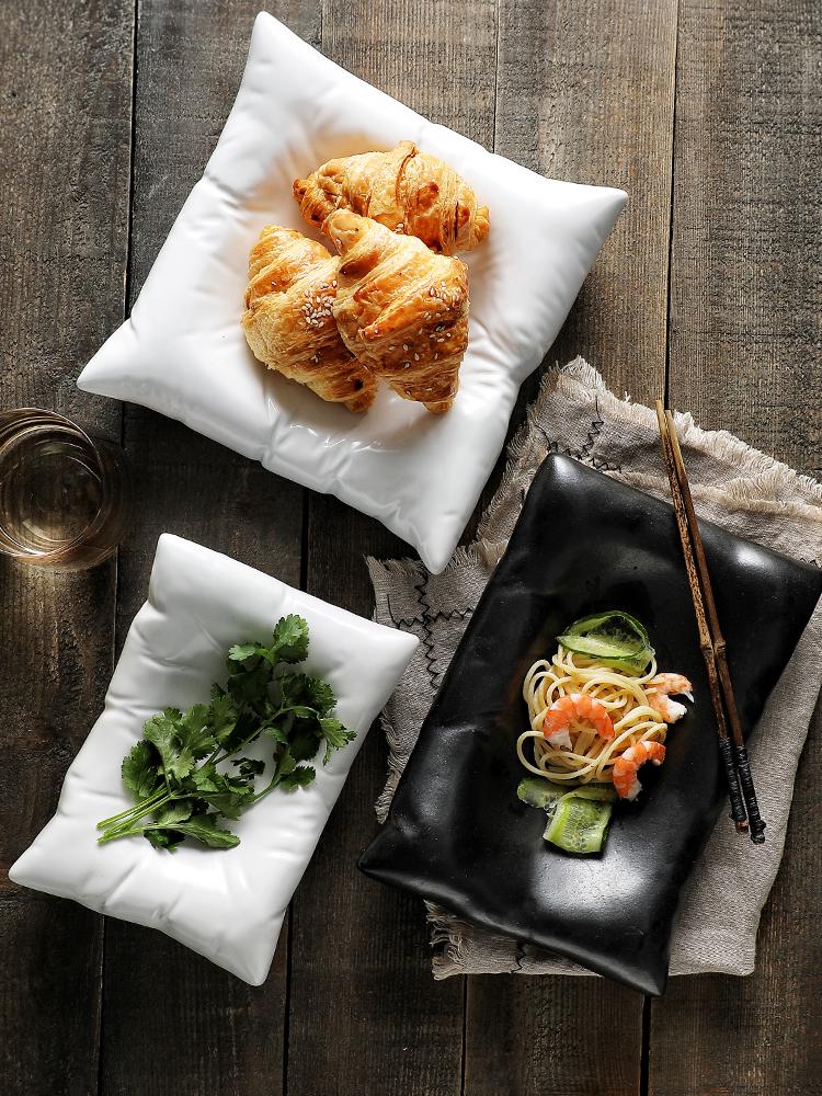 Nordische Keramiksalat- und Pastaplatte: Hochwertiges Geschirr für Snacks und Desserts