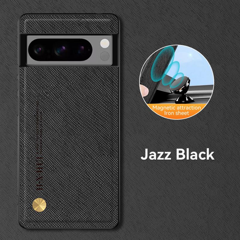 Kožené pouzdro pro Magsafe Google Pixel 8A 7A 8 7 Pro Bezdrátové nabíjení Vestavěné železo Nárazuvzdorný kryt na telefon