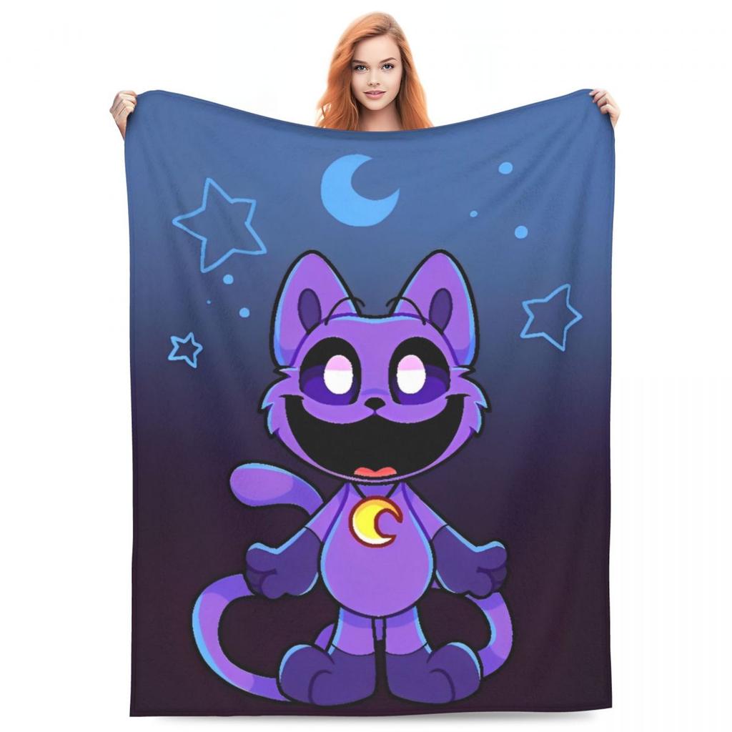 Catnap Knitted Blanket Velvet Cartoon Toy Ultra-Soft Throw Blanket for Airplane Travel Bed Rug