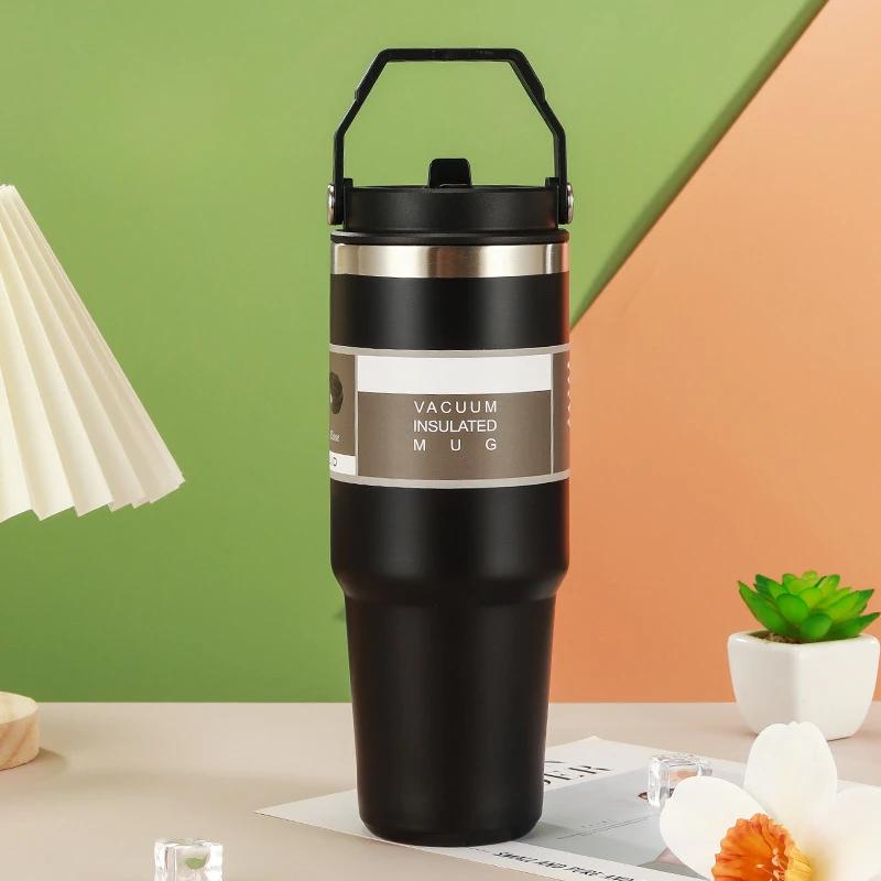 Portable Thermal Coffee Cup To Carry High Capacity Mug Thermos for Hot Coffee Gym Water Bottle Stainless Steel Insulated Tumbler