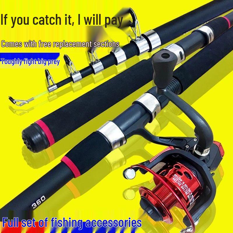 Complete Beginner Fishing Set: Long-Casting Sea Rod, Telescopic Rod, Casting Rod, Throwing Rod, Fishing Reel, and Gear.
