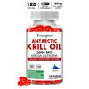Olio di Krill Antartico Premium 2000mg - Integratore Omega-3 EPA & DHA con Astaxantina & Fosfolipidi per il Supporto degli Acidi Grassi Essenziali