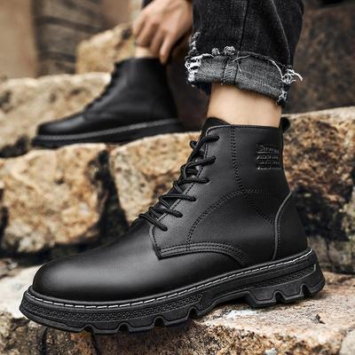 Nuovi Stivali Moda Autunnali da Uomo High Top Stile Britannico Trendy Versatili Coreani Sportivi Casual Traspiranti Mid-Top Stivali da Lavoro