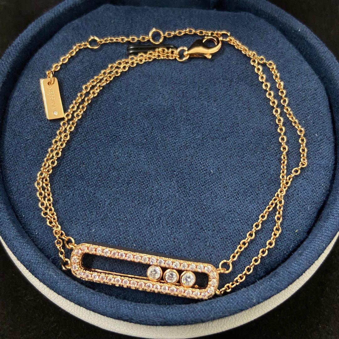 

2024 Messi Mind s Eye Diamond Bracelet: Elegant Geometric Design Gift for Girlfriend, Celebrity-Inspired Light Luxury рожевий колір золота