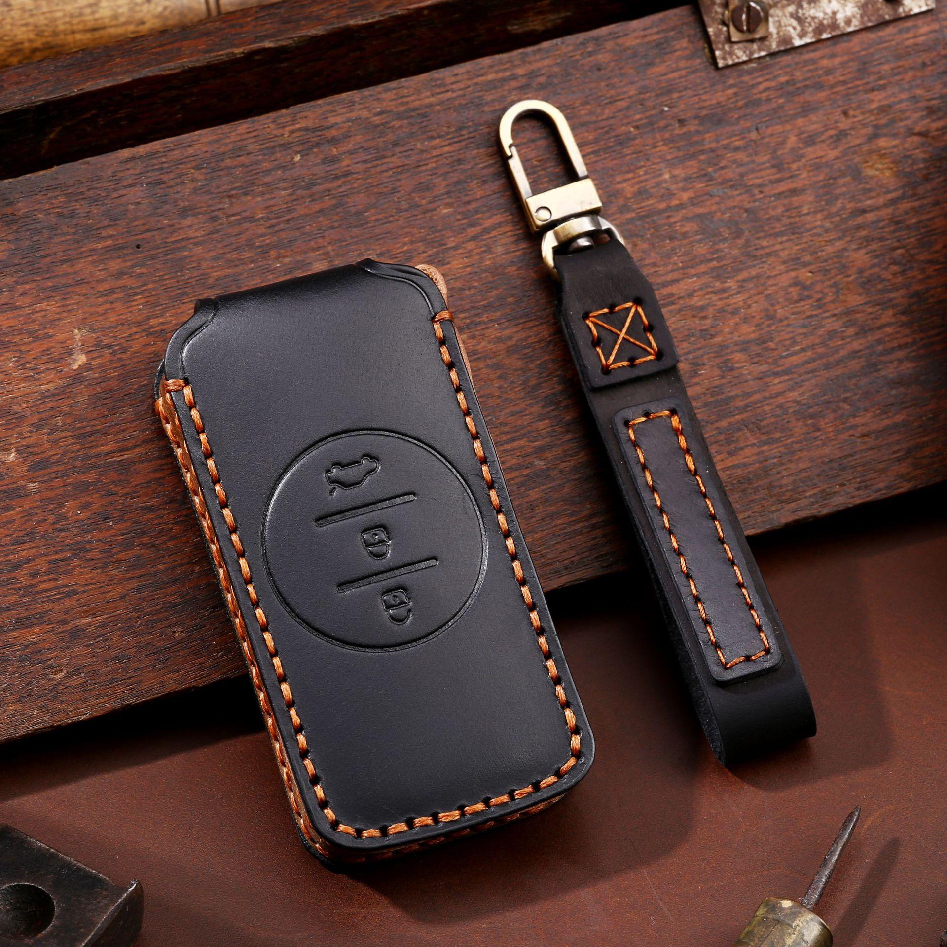 

Car key cover is suitable for Chery Xingtu key cover Tiggo 7 special leather key cover чёрный