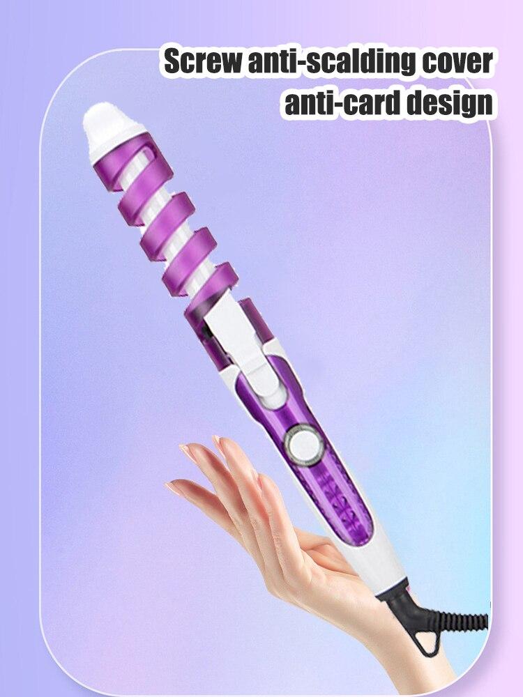 Anti-Scald Ceramic Curling Wand,Portable Curling Iron,Automatic Spiral Hair Curler for Women,Detangle Scald-Free Fast Heating Ro