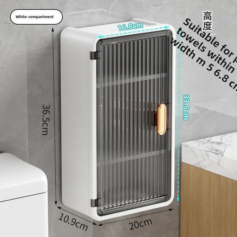 Bathroom Home Creative Wall Mounted Non Perforated Tissue Storage Box Open Door Tissue Box Transparent Wall Mounted Paper Box