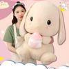Easter White Rabbit stuffed rabbit animals with carrots, soft, cute and lifelike long-eared standing pink plush toys