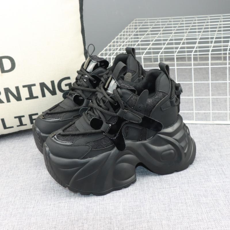 Fashion 12CM Air Mesh Synthetic Microfiber Women Shoes Breathable Vulcanize Leather Casual High Brand Summer Platform Sneakers